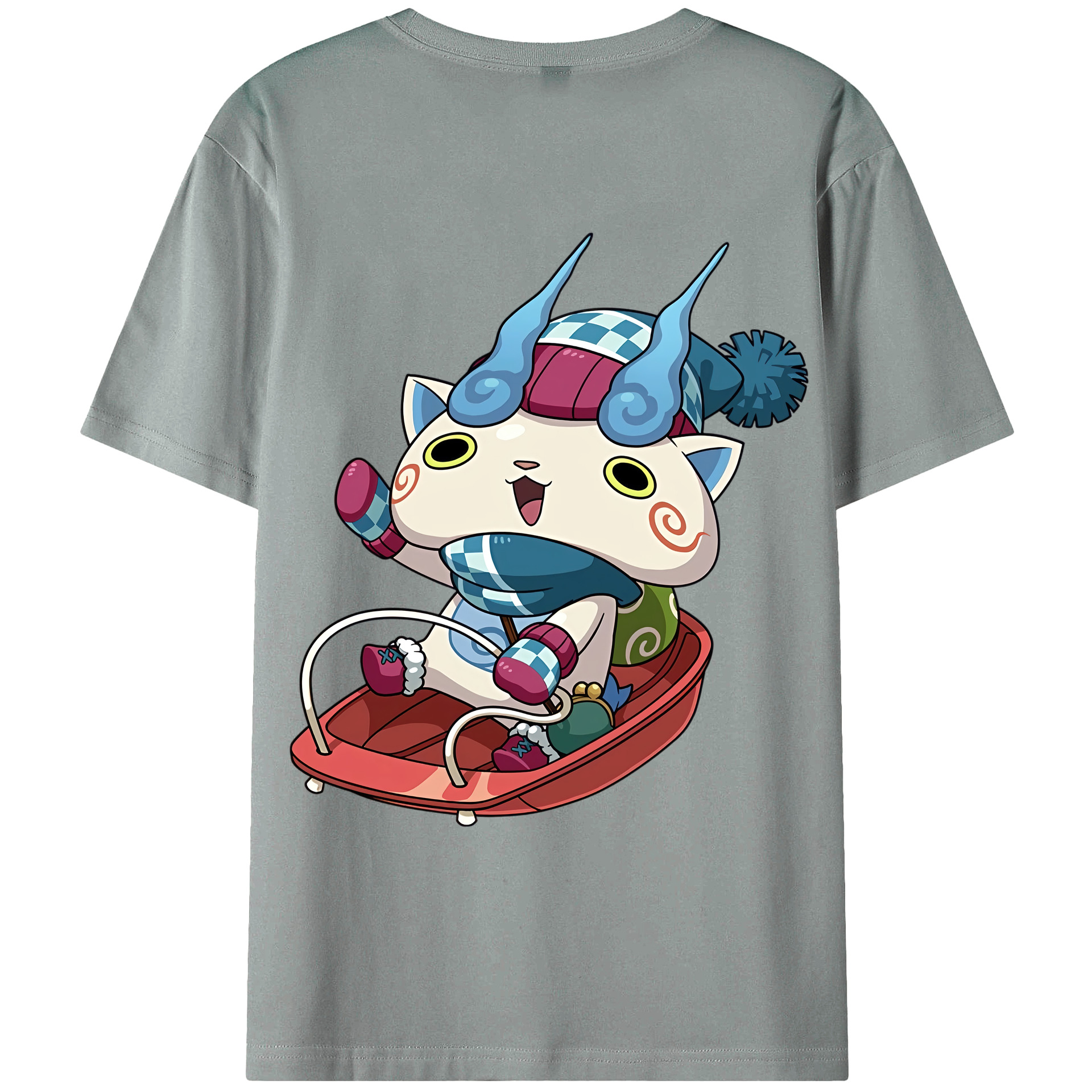 （画像用） 妖怪ウォッチ Yo-kai Watch 綿100％ メンズ半袖Tシャツ（バックプリント） 通気性